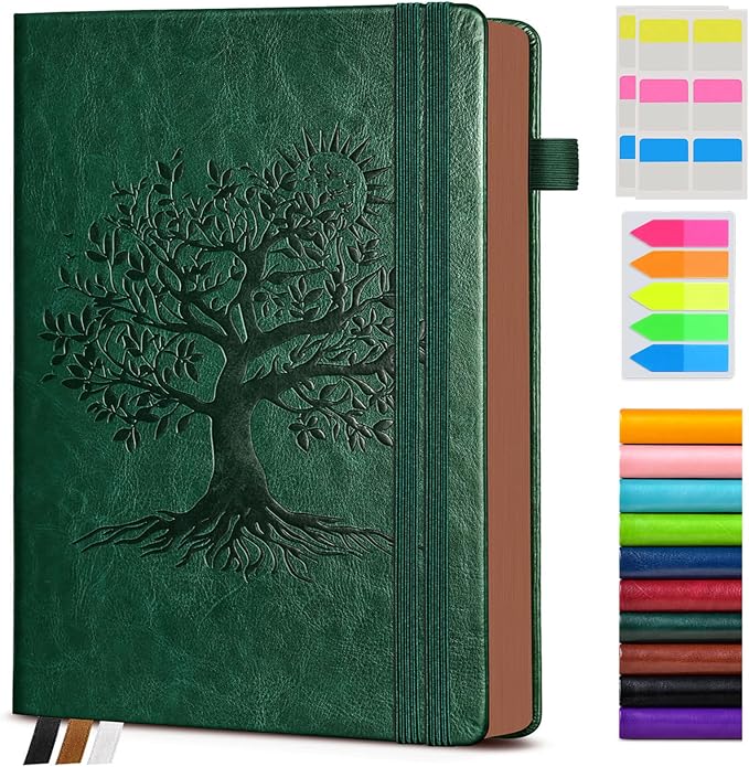 Vintage Leather Journal - 300 Page Lined Journal Notebook with Numbered Pages, A5 Notebook for Women Men,Travel Diary,Daily Journals for Writing, Note Taking, School & Work (5.8" x 8.3")