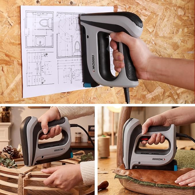 Arrow T50ACD Heavy Duty Electric Staple Gun, Fits 1/4" to 1/2" Staples | Corded Staple Gun for Upholstery, Furniture, Office, Decorating, Fits 1/4", 5/16", 3/8", or 1/2" Staples