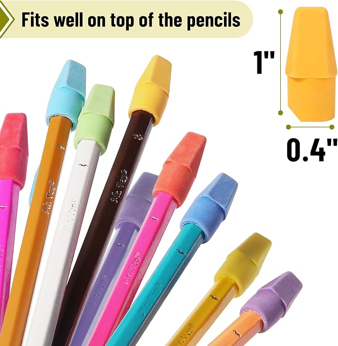 Mr. Pen- Pencil Erasers Toppers, 120 Pack, Colorful, Latex Free, No Smudge | Mr Pen Erasers for Pencils, Pencil Top Erasers, Eraser Caps, Eraser Tops