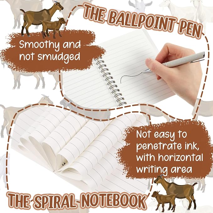 Kinlop 5 Pcs Goats Lover Gifts for Women Include Just a Girl Who Loves Goats Tote Bag Canvas Cosmetic Bag Coil Notebook Keychain and Ballpoint Pen for Women Girls