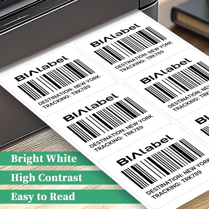 600 Labels 6-Up 3-1/3" x 4'' Shipping Address Barcode Labels for Laser & Inkjet Printers, 100 Sheets, White, Permanent Adhesive, BIAlabel