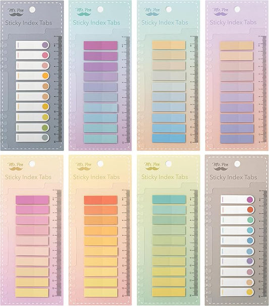 Mr. Pen- Colorful Sticky Tabs, 1600 pcs, Translucent Page Markers | Water-Resistant Book Tabs for Annotating, Bible Study, Planning, Indexing & Document Organization