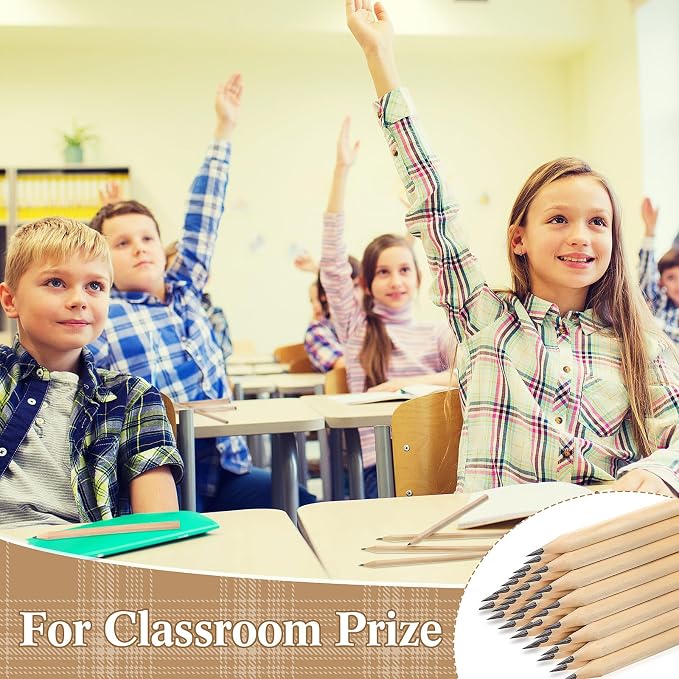 Fumete 500 Pieces Wooden Pencils Bulk No Eraser Hexagonal HB Graphite Unsharpened Natural Wood Pencils Without Erasers Classroom Gifts for Students Bulk Goodie Bag Stuffers