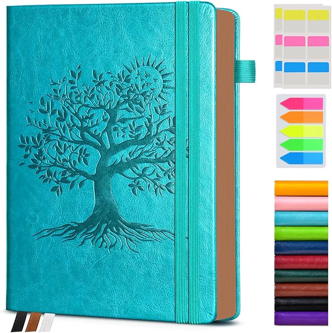 Vintage Leather Journal - 300 Page Lined Journal Notebook with Numbered Pages, A5 Notebook for Women Men,Travel Diary,Daily Journals for Writing, Note Taking, School & Work (5.8" x 8.3")