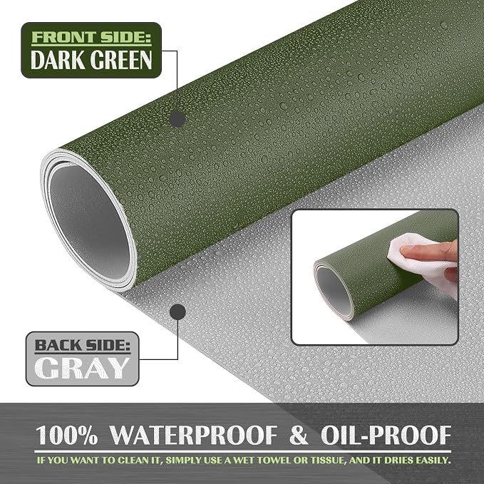 K KNODEL Large Office Desk Mat, Leather Mouse Pad (31.5"x15.7", Dark Green) | Desk Pad, Keyboard Pad, Computer and Laptop Mat, Desktop Protector and Cover, Writing Pad and Blotter for Home Office