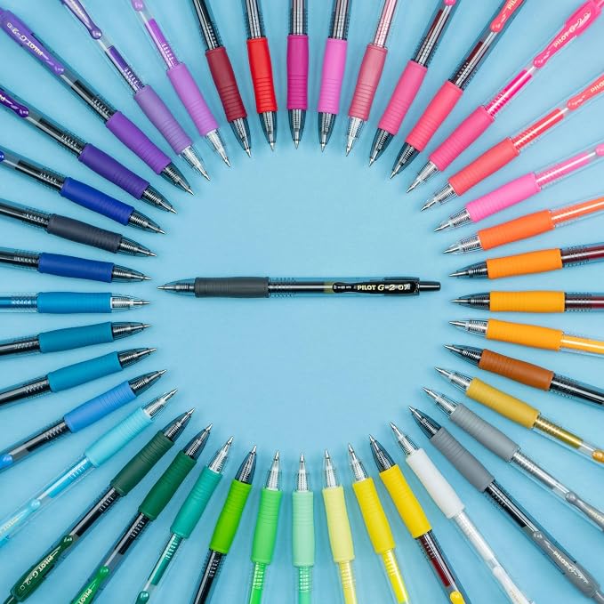 PILOT G2 Retractable Premium Gel Ink Roller Ball Pens, Fine Point, Assorted Colors, 8-Pack (31128)