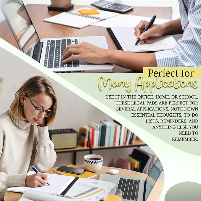 Emraw White Jr. Perforated Edge Legal Ruled Universal 50 Sheets Letter Writing Pad- 50 Ct. 5" x 8" inch (Pack of 12)