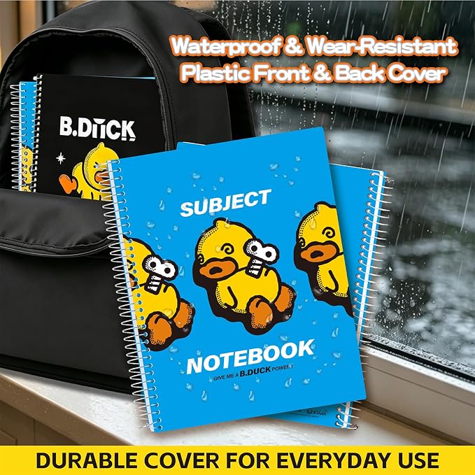 Comix 5 Subject Notebook with 5 Divider, 8.5" x 11" letter size, 200 Sheets College Ruled Notebook with Plastic Cover for Office/School/Home, Blue