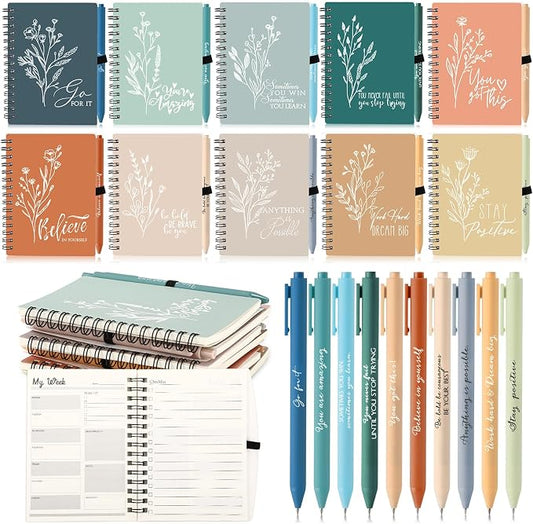 Resurhang 40 Pcs 20 Sets Employee Appreciation Gifts Bulk Inspirational Notebooks with Pens Small Notepads for Coworkers Staff Team Nurses Volunteers Students Teacher School Office Supplies | Back to School Gifts for Teacher Students, Employee Apprecia...