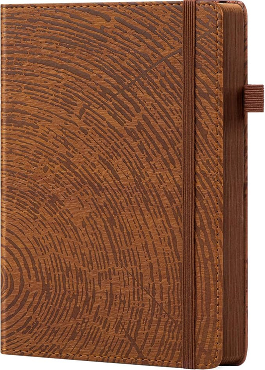 A5 Lined Journal Notebook for Women Men, Tree Ring Leather Journals for Writing, 200 Pages Thick Paper, Daily Journal Notebook for Work, School, Note Taking, Business, Travel, College Ruled