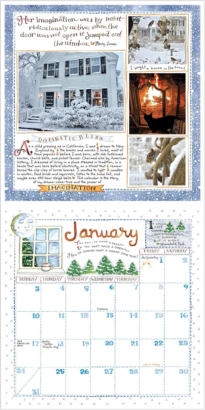 TF Publishing 2027 Susan Branch Wall Calendar - Large Grids for Appointments & Scheduling - Vertical Monthly Wall Calendar 2027 with Premium Matte Paper for Home & Office Organization - 12x12 in