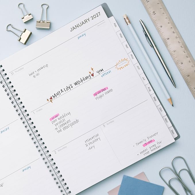 Blue Sky 2027 Weekly & Monthly Planner Calendar, 8.5"x11", Laila | January 2027 - December 2027, Clear Pocket Cover, Durable Twin Wire Binding, Laminated Tabs, Storage Pocket