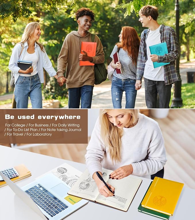 Biuwory Leather Journal Notebook, 256 Thick Lined Pages, Hardcover 8.6"×11" | A4 Large Vintage Journal for Women Men,Work,School,Business,Travel Diary,Note taking,College Ruled Writing,Daily Journaling