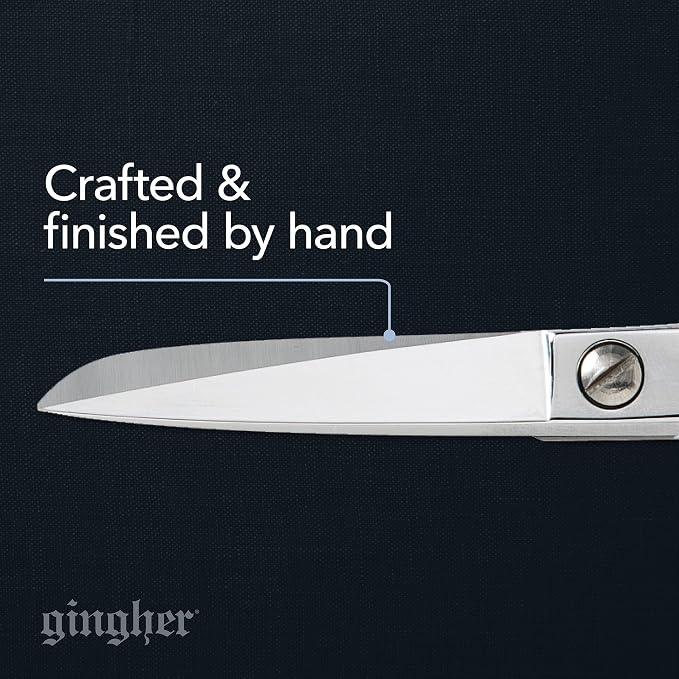 Gingher 5" Straight Fabric Scissors for Cutting Curves & Buttonholes