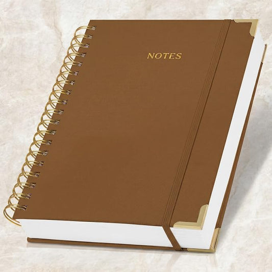 Aesthetic Thick Spiral Notebook Journal For Women in B5 Format - Stylish Linen Hardcover College Ruled Note Book w 300 Lined Pages - Cute Supplies For Bible Study & Staying Organized at Work or School