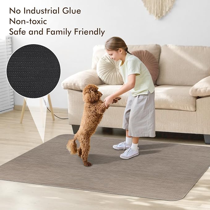 Blvornl Office Chair Mat for Hardwood Floor, 36" x 48" Desk Chair Mat for Hard Wood and Tile Floor, Large Anti-Slip Hard Floor Protector Rolling Chair Mat, PVC Mat Desk Rug for Office Home, Dark Brown
