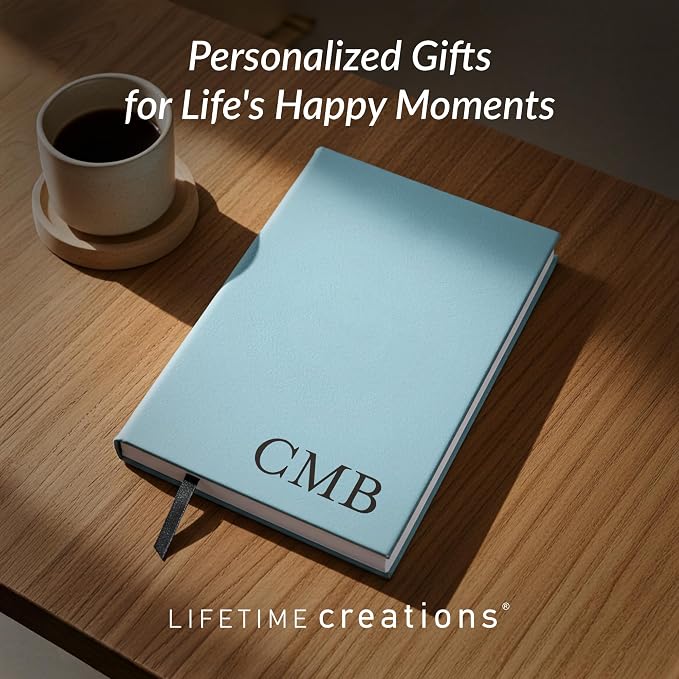 Lifetime Creations Custom Notebook Journal with Monogram (Dark Brown) - Personalized Journaling Notebook, Hard Cover Notepad, Gift for Employees, Travelers, Business Professionals