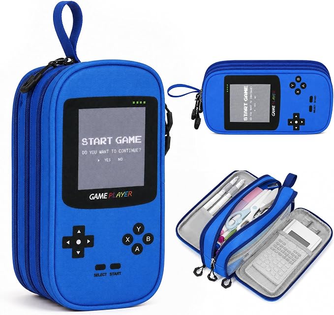 Pencil Case for Boys, Large Capacity Pencil Pouch with Zipper Compartments, Gamer Pen Bag Organizer for School Kids Teens