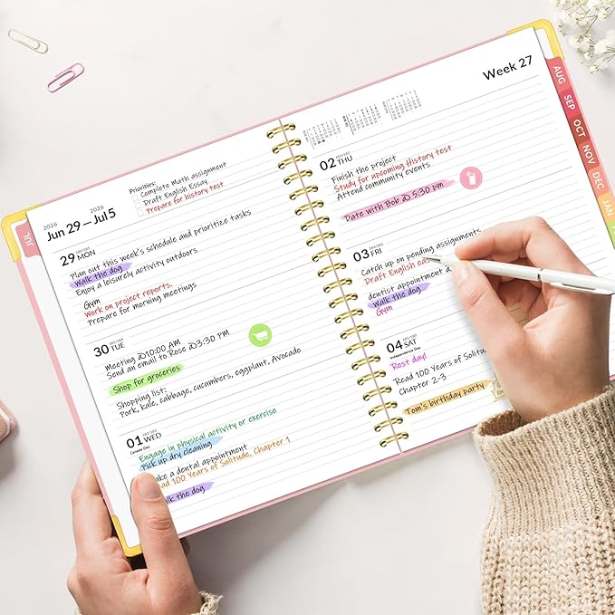 Forvencer Academic Planner 2026-2027, Hardcover Calendar Planner Weekly & Monthly, July 2026 - June 2027, 8.5" x 11", Daily Agenda with Tabs, College School Organizer for Student Teacher, Dark Green