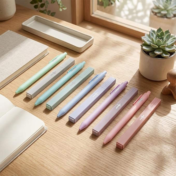 24 Pcs Cross Gel Pens and Highlighters Set 6 Gel Pens 0.5mm 6 No Bleed Highlighters Bible Study Pen and Highlighter for Journaling Church Supplies Christian Stationery (Black,Multicolor)
