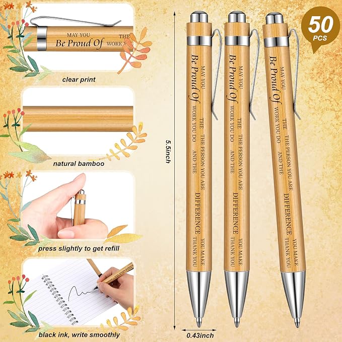 Yeaqee 100 Pcs Employee Appreciation Gifts Inspirational Gifts Set Mini Spiral Notebooks with Pen May You Be Proud of The Work You Do Motivational Thanks Gift for Staff Coworkers (Inspirational Style)