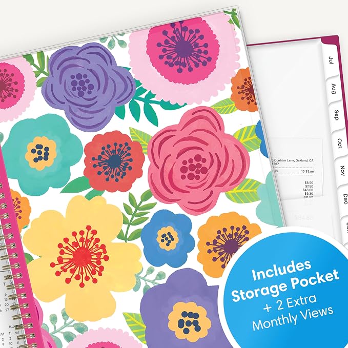 Blue Sky 2026-2027 Weekly & Monthly Academic Planner, 8.5"x11", Mahalo | July 2026 - June 2027, Flexible Pocket Cover, Wirebound, Storage Pocket, Laminated Tabs, Academic Year