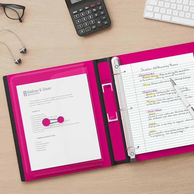 Staples Better 1.5-Inch 3-Ring Binder, Pink – Heavy-Duty Binder for School & Office Organization