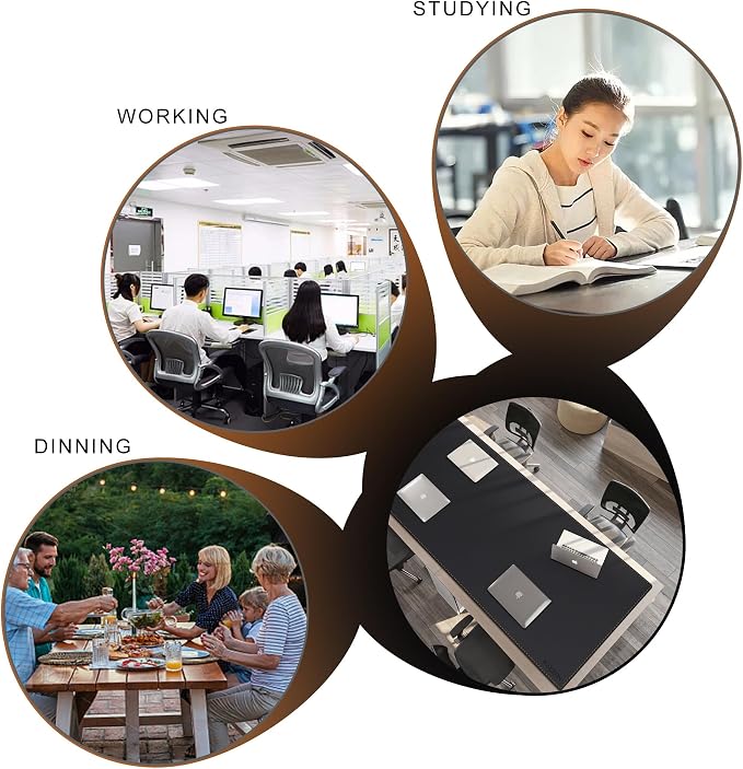 MAIDERN Leather Desk Mat, (5XL) 78.7” x 31.5” Reversible Office Desk Pad Mat, Cork & Leather Large Mouse pad for Desk, Waterproof Computer Desk Mat for Gaming Home Office (Black)