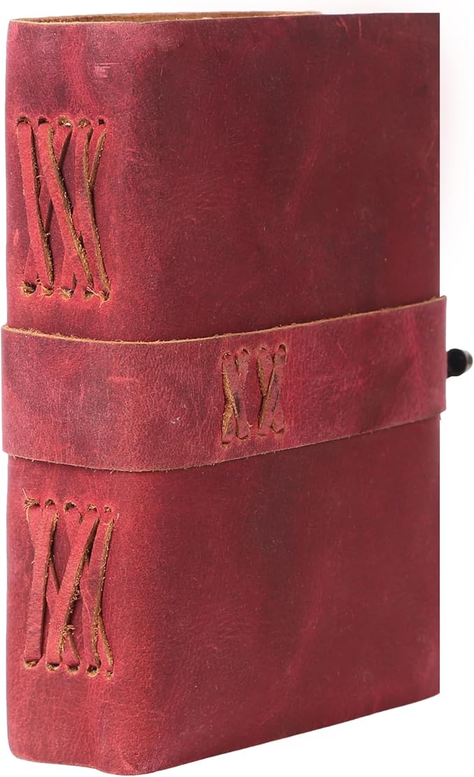 Vintage Leather Journal Handmade Buffalo Deckle Edge Paper – Leather Bound Journal for Women Men Vintage C-Lock Closure Ideal for Writing & Travel for Artists