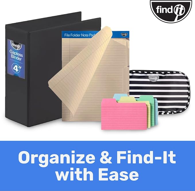 Find It File Folder Notepad - Pack of 12-9.5 x 12.5 Inch Notebook Organizer Folders for Filing, Document, and Clipboard Organization - Manila | Wide-ruled clipboard-style pages, tear-out perforated sheets, great for office, home, and school filing orga...