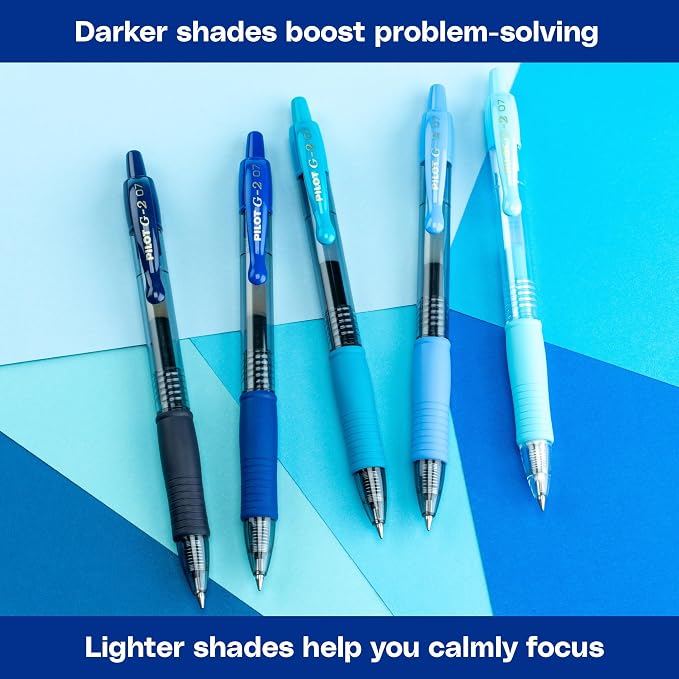 Pilot G2 Premium Gel Roller Pens, G2 Boost Blue Pens Pack, The Colors of Productivity, 8 Pack Pouch, Fine Point 0.7 mm, Assorted