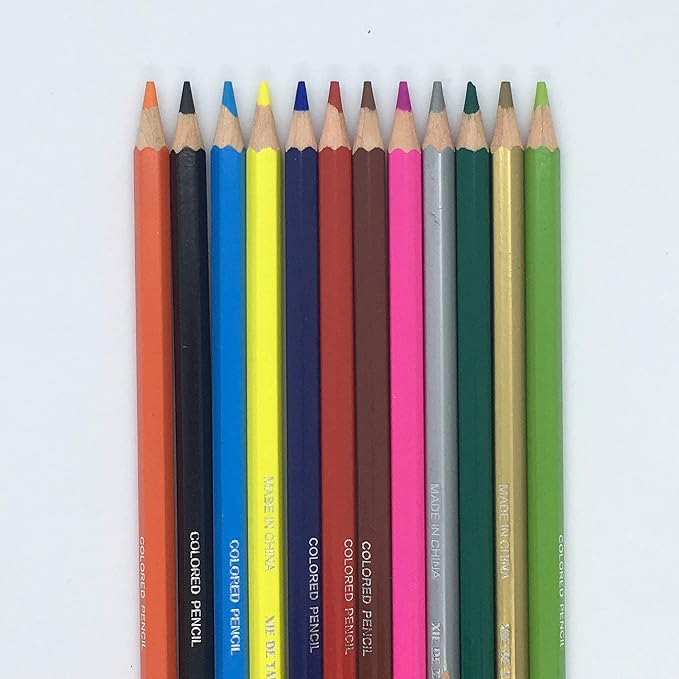 XDT Color Pencils 12 Piece Set, Soft Core Color Pencils, Pro Art Coloring&Drawing Supplies, Ideal For Kid Beginner Student Adults Artist