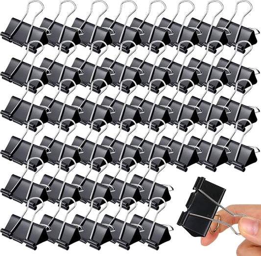 Yexiya 300 Pcs Large 1.61 Inch Binder Clips Bulk Big Paper Clamps Office Supplies Black Paper Clamps for Teachers Students School Office Business Paperwork Supplies