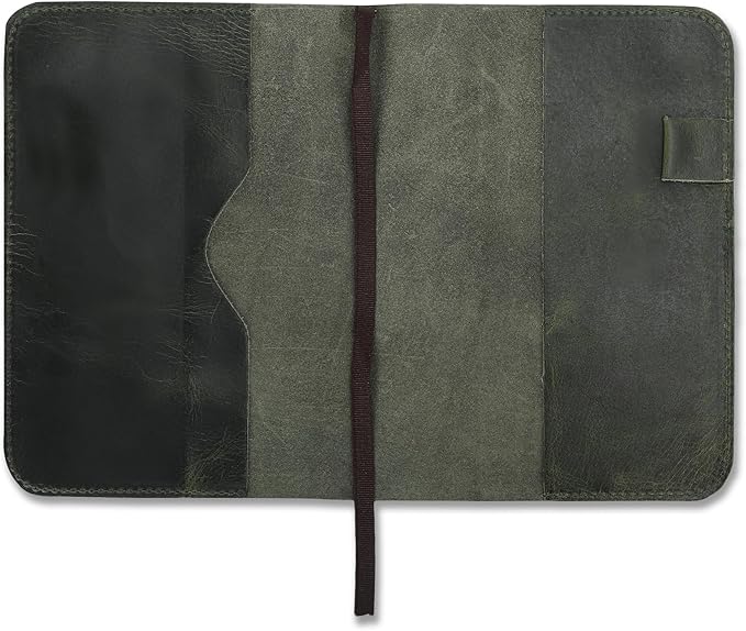 A5 Leather journal cover, Refillable Journal Cover for Large and Medium A5, Leather Handmade Notebook Cover, 9 x 6 Inches Leather Bound Journal (Green)