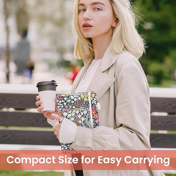 Taja Pretty Dotted Journal for Women, Aesthetic Cute Hardcover Leather Journal for Writing, A5 Journaling Notebook for Work & Sketch, Perfect for Office School Home, 160 Pages, Petite Blooms