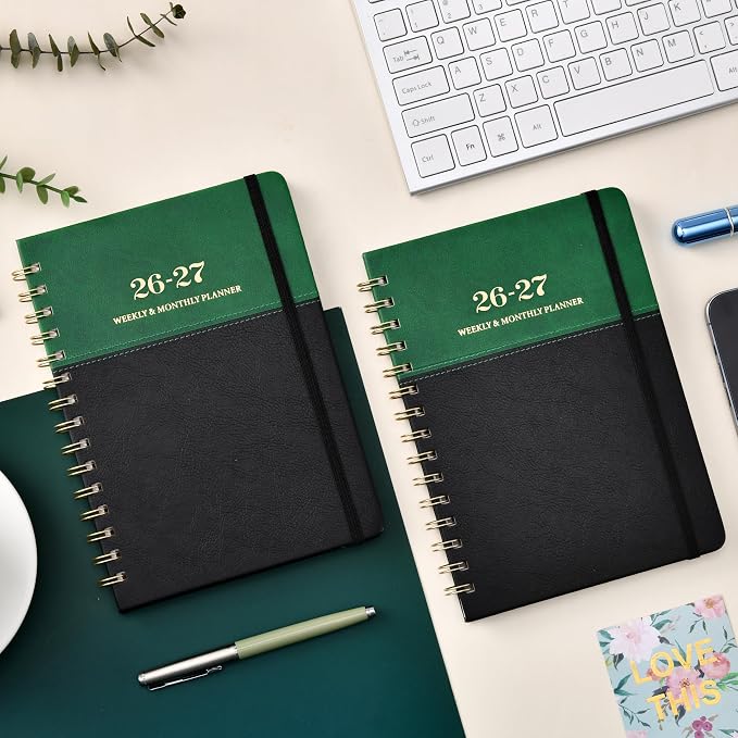 Planner 2026-2027 - Weekly Monthly Planner 2026-2027, 6.1" x 8.3" | July 2026 to June 2027, Calendar Planners with Elastic Closure, Inner Pocket