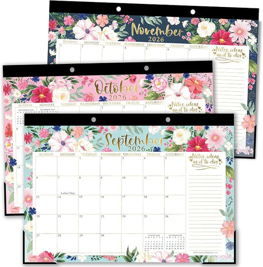 Hadley Designs Large Teacher Desk Calendar 2026-2027 - Desktop Calendar 2026, 18-Month Academic Desk Calendars for School, Home & Office, Cute Classroom Must Haves, Back to School Teacher Gifts