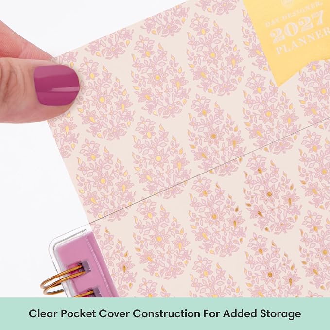 Blue Sky Day Designer 2027 Weekly & Monthly Planner, 5"x8", Kerridge Lilac | January 2027 - December 2027, Clear Pocket Cover, Durable Twin Wire Binding, Storage Pocket, Stickers