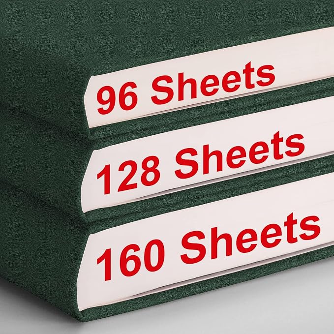 AHGXG College Ruled Notebook, 320 Pages, Large Journal A4 (8.5''×11') | Thick Lined Notebook for Note Taking, 100GSM Paper, Leather Softcover, for Women Men (Green)