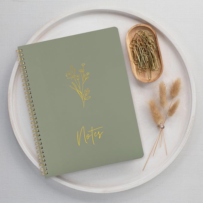 ZICOTO Aesthetic Spiral Notebook Set of 3 For Women 10.5 x 8 - Large College Ruled Journal/Notebook with Large Pockets And Lined Pages - Perfect Supplies to Stay Organized at Work or School