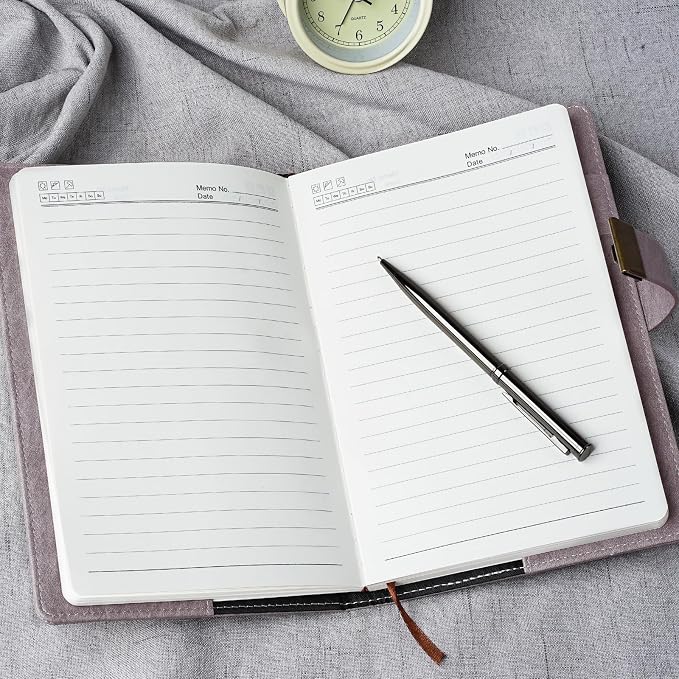 WEMATE Diary with Lock, A5 PU Leather Journal with Lock 240 Pages Pink | Vintage Lock Journal Password Notebook with Pen & Gift Box, Lock Diary Planner Organizer for Men and Women, 8.6x5.8in