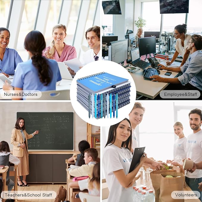 30 Sets/60 Pcs Employee Appreciation Gifts Bulk – Inspirational Notebooks with Motivational Pens, Small Notepads for Coworkers, Office Staff, Team, Volunteer, Nurse, Teachers, Housekeeping (Blue)