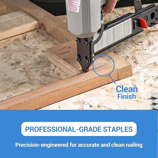 meite 18 Gauge 1/4-Inch Narrow Crown Staples 1-Inch Length Heavy Duty Galvanized Upholstery Staples for Electric or Pneumatic Narrow Crown Stapler Guns (4,000 PCS)