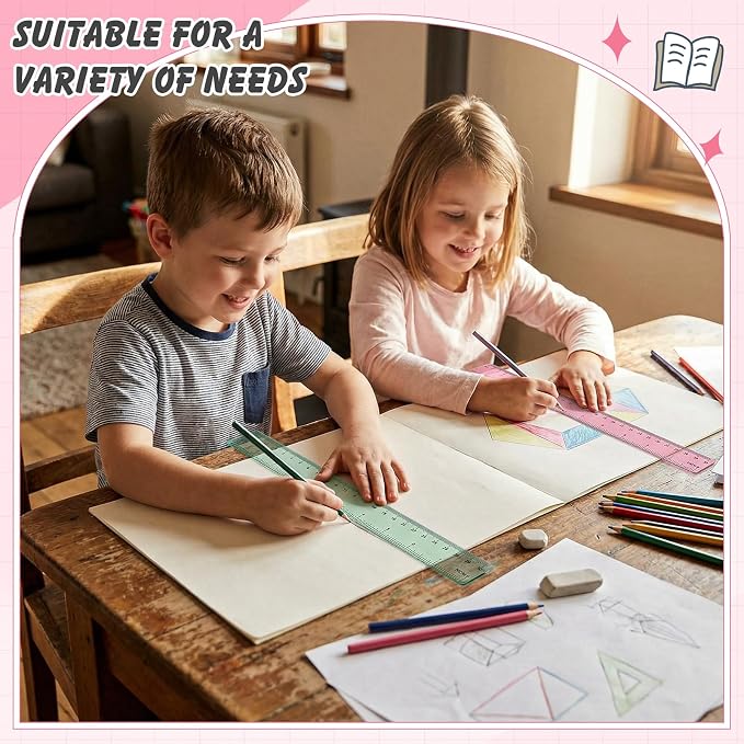 120 Pcs Clear Plastic Ruler Bulk 12'' Colorful Ruler for Classroom with Inch Centimeter for Teacher Student Back School Office Supplies Tool Operation Measuring Drawing(Vintage Colors)