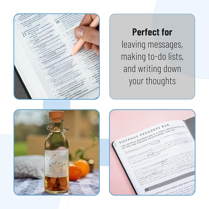Mr. Pen- Transparent Sticky Notes Set, 1000 Sheets, 6 Sizes | Waterproof Transparent Sticky Note Pads for Bible Study, Annotating Books, Office, School, Planning