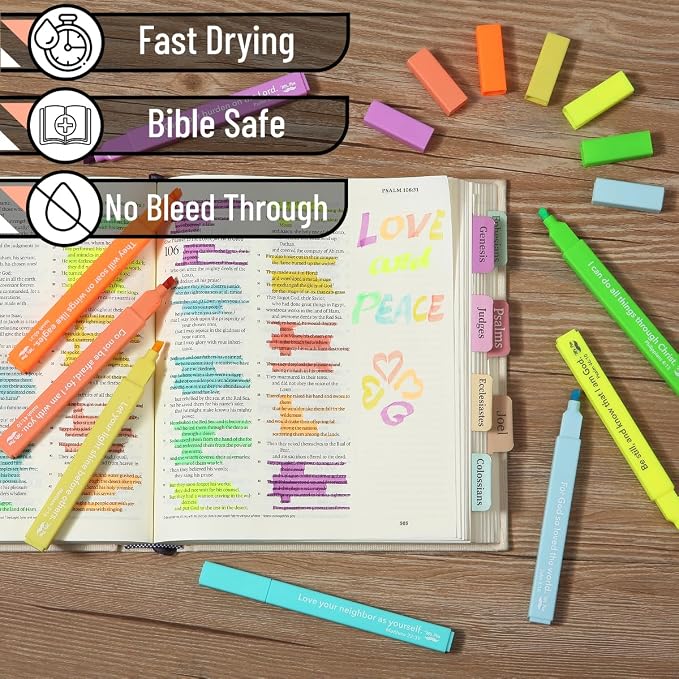 Mr. Pen- Bible Highlighters with Color-Coding System, 8 Pack | Soft Chisel Tip, Aesthetic Highlighters Assorted Colors