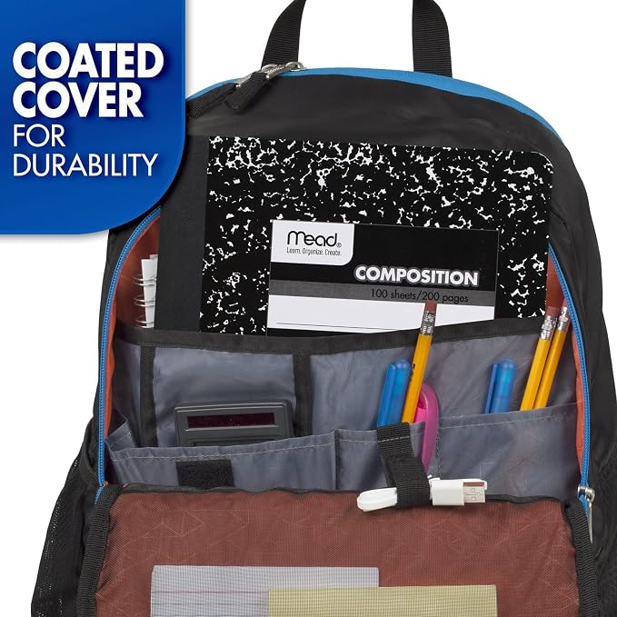 Mead Composition Notebook, 12 Pack, College Ruled Paper, 7-1/2" x 9-3/4", 100 Sheets per Comp Book, Black Marble (38111)