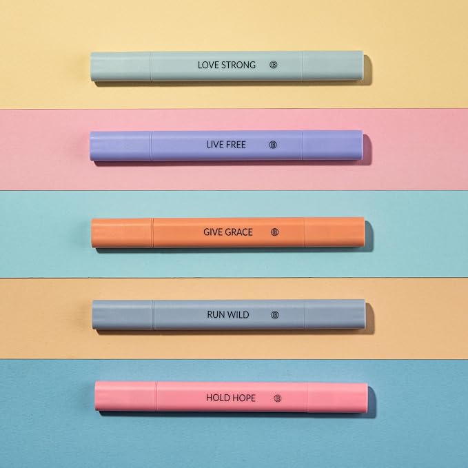 DIVERSEBEE Bible Highlighters Assorted Colors, No Bleed (Dawn) | 5 Pack Dual Tip Aesthetic Pastel Highlighter Pens for Journaling, Note Taking, School, Bible Study Supplies and Accessories