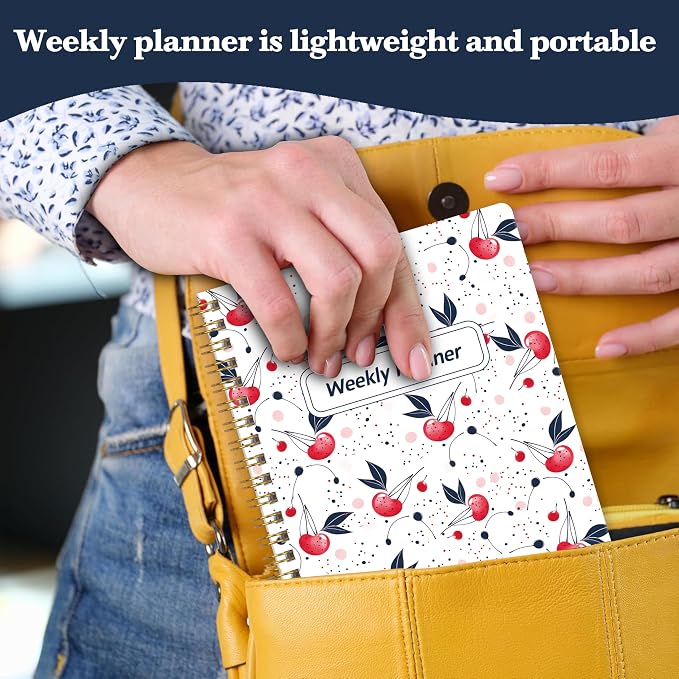 Undated Weekly Planner with To-Do List & Habit Tracker, 5.7" x 8" | 52 Weeks, 2-Page Weekly Spreads, Spacious Writing Space, No-Bleed Paper, Smooth Writing, Waterproof PVC Cover, Spiral Bound