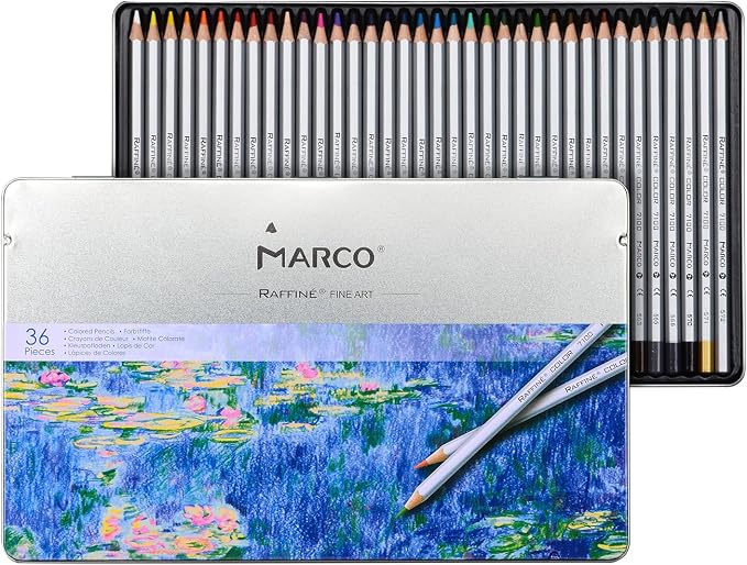 36 Oil-Based Colored Pencils for Adult, Smooth Coloring Pencils | Soft Core, Wooden Hexagonal Barrel, Metal Box, Ideal for Sketching, Drawing, Blending, Shading, Great for Art Lovers & Pros
